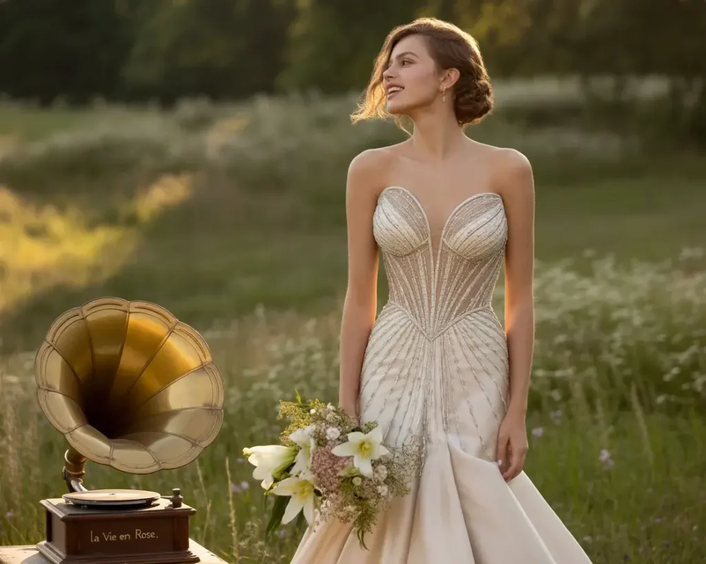 19 Corset Wedding Dresses Trending Right Now 17 Art Deco Inspired Corset Design wedding dress