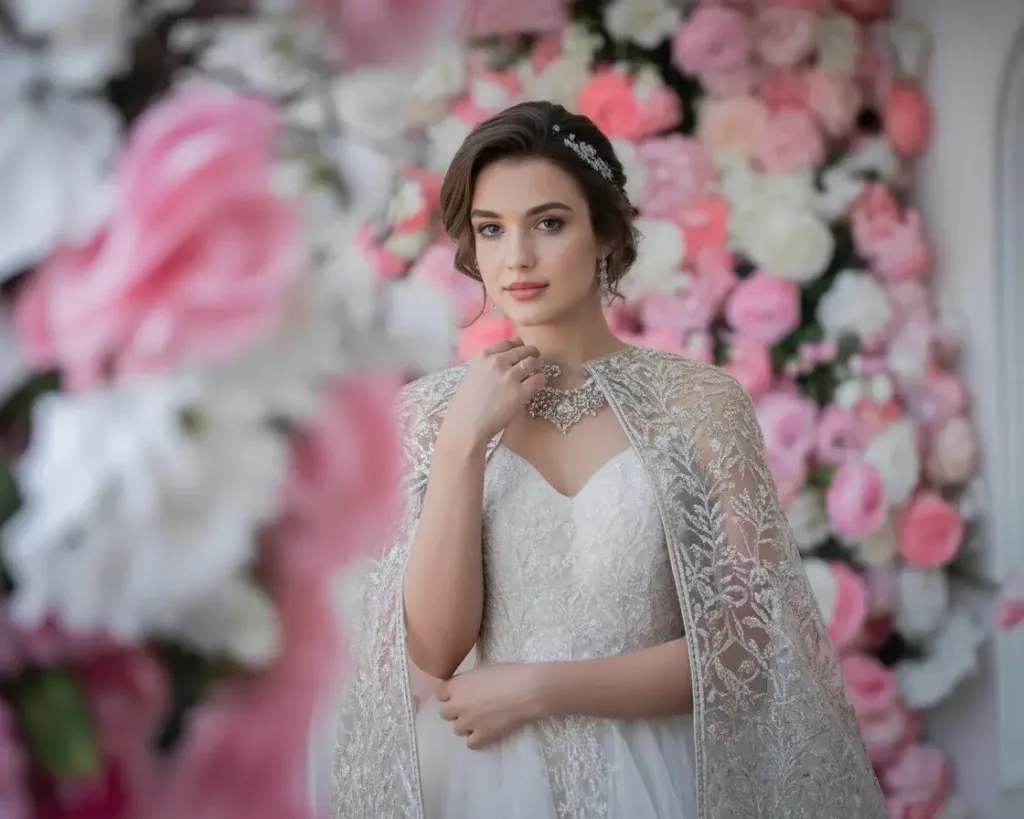 15 Elegant Wedding Dresses Brides Are Pinning Now 12 Cape-Style Overlay Gown