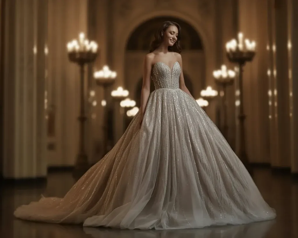 Classic All-Over Sequin Ballgown
