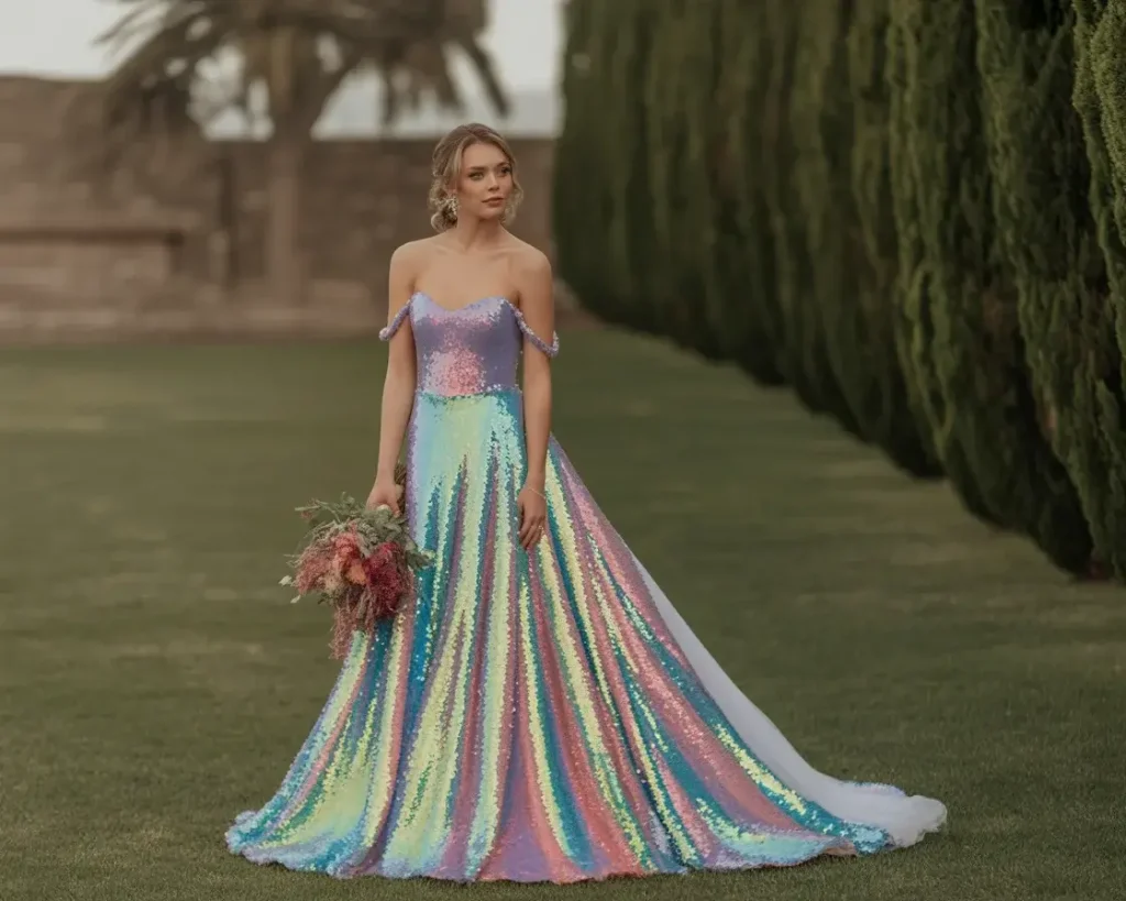 Coloured Sequin Gown