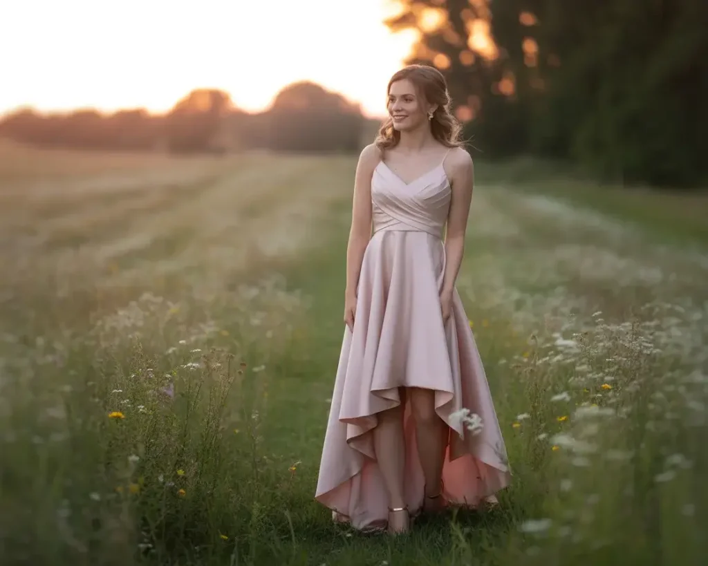  High-Low Rose Gold Hemline