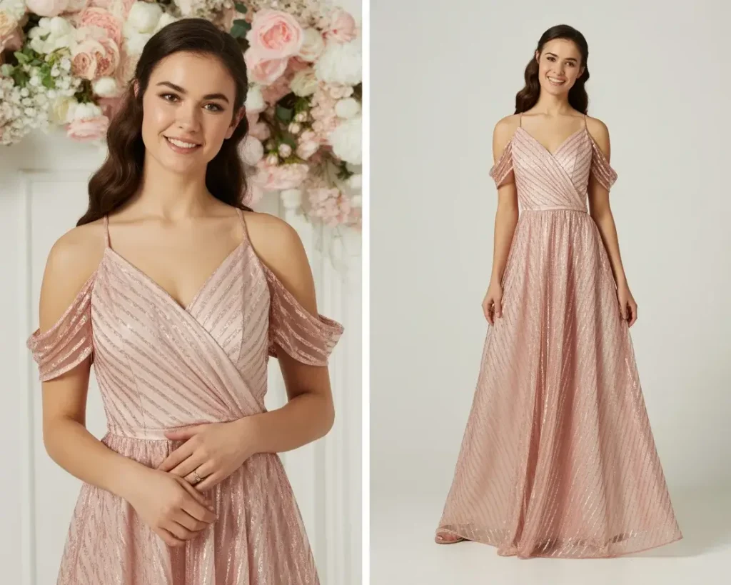 Rose Gold Cold Shoulder Design 