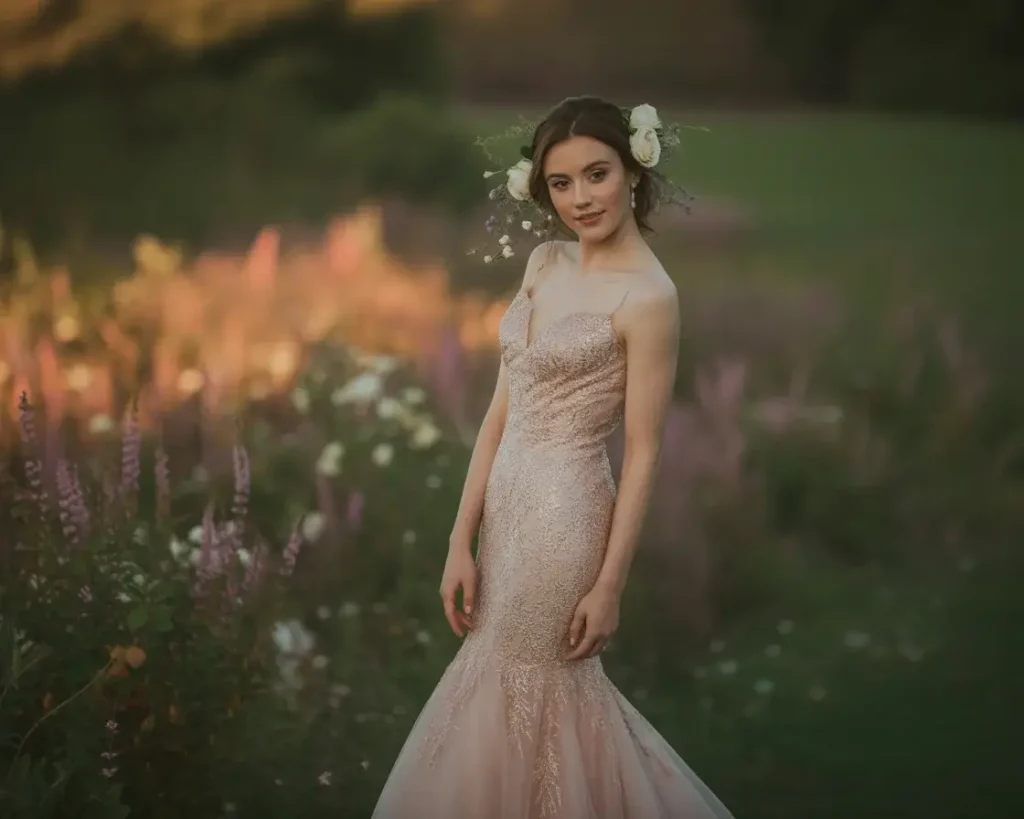 chinese dress ladies Mermaid Round Neck Rose Gold & Burgundy Sequins Long Bridesmaid Dress, –  JLDressCA