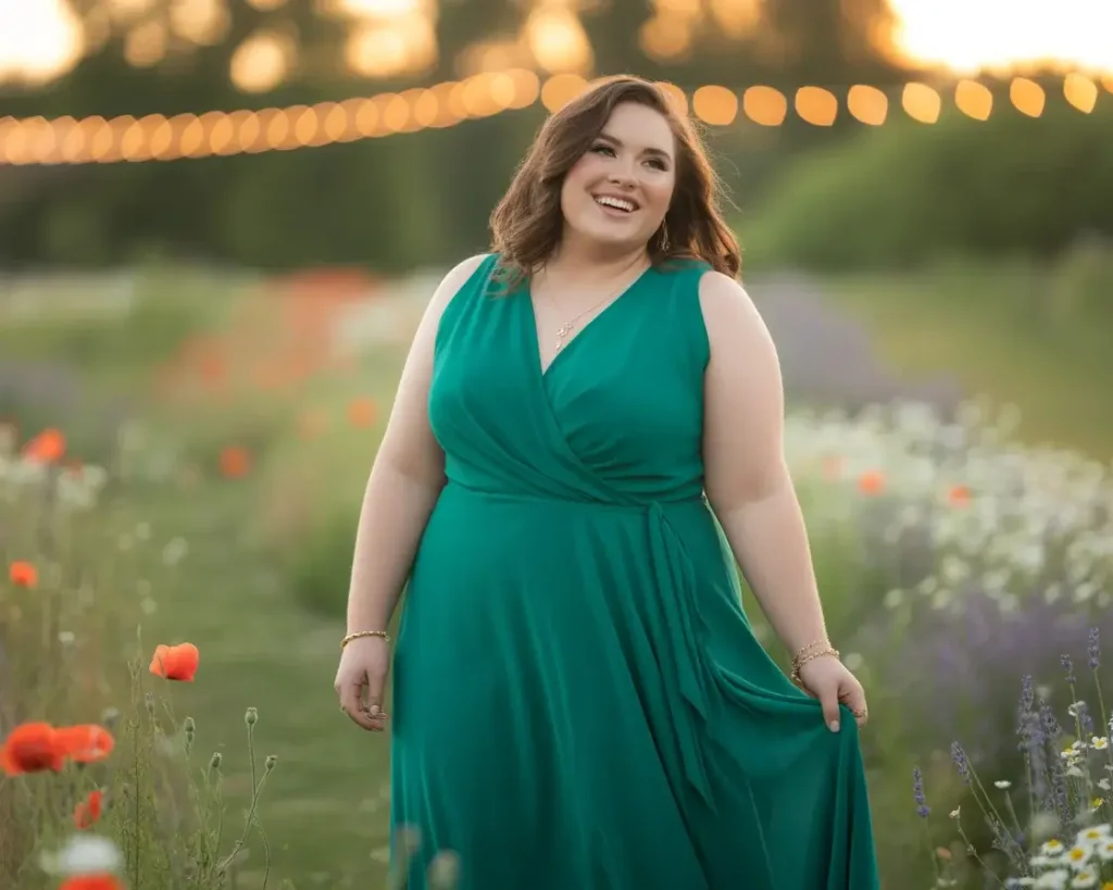 Wrap-Style Emerald Green Maxi