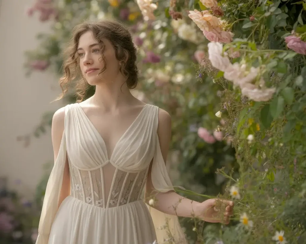 Top 19 Naked Wedding Dresses That Are Trending Right Now 11 corset-style illusion bodice gown
