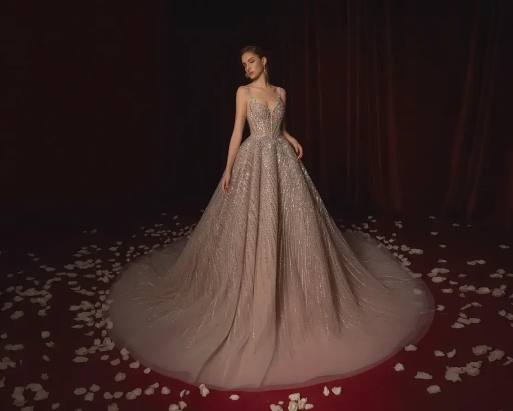 Top 19 Naked Wedding Dresses That Are Trending Right Now 19 crystal embellished naked illusion gown