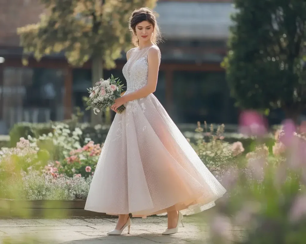Top 19 Naked Wedding Dresses That Are Trending Right Now 2 illusion neckline a-line wedding dress