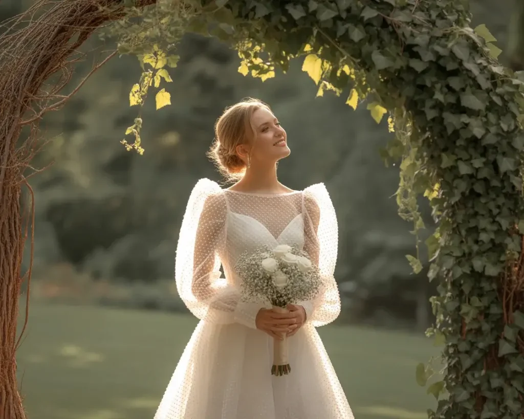 textured-organza-long-sleeve-gown