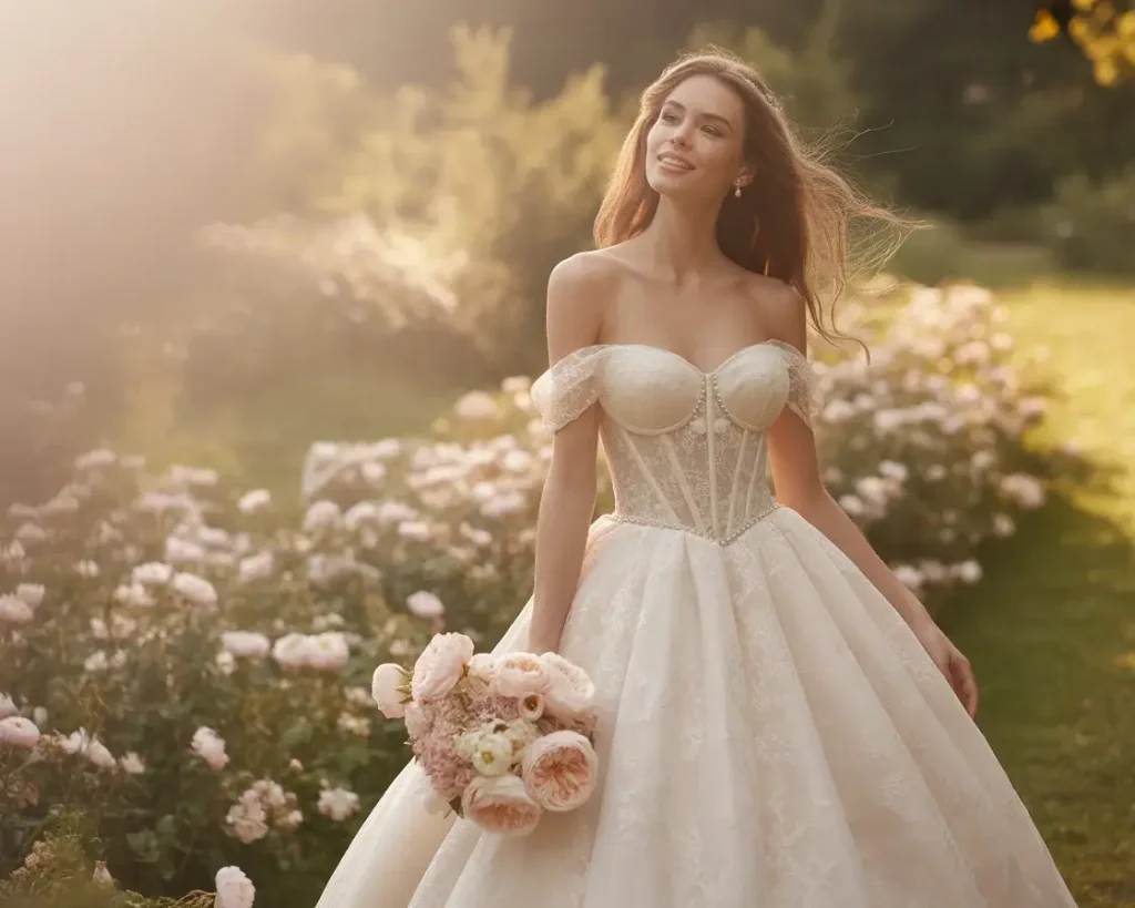19 Corset Wedding Dresses Trending Right Now 5 vintage inspired bustier ballgown wedding dress