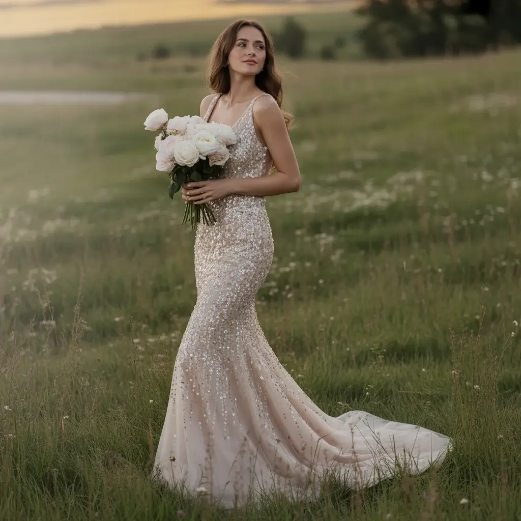 All-Over Sequin Mermaid Gown