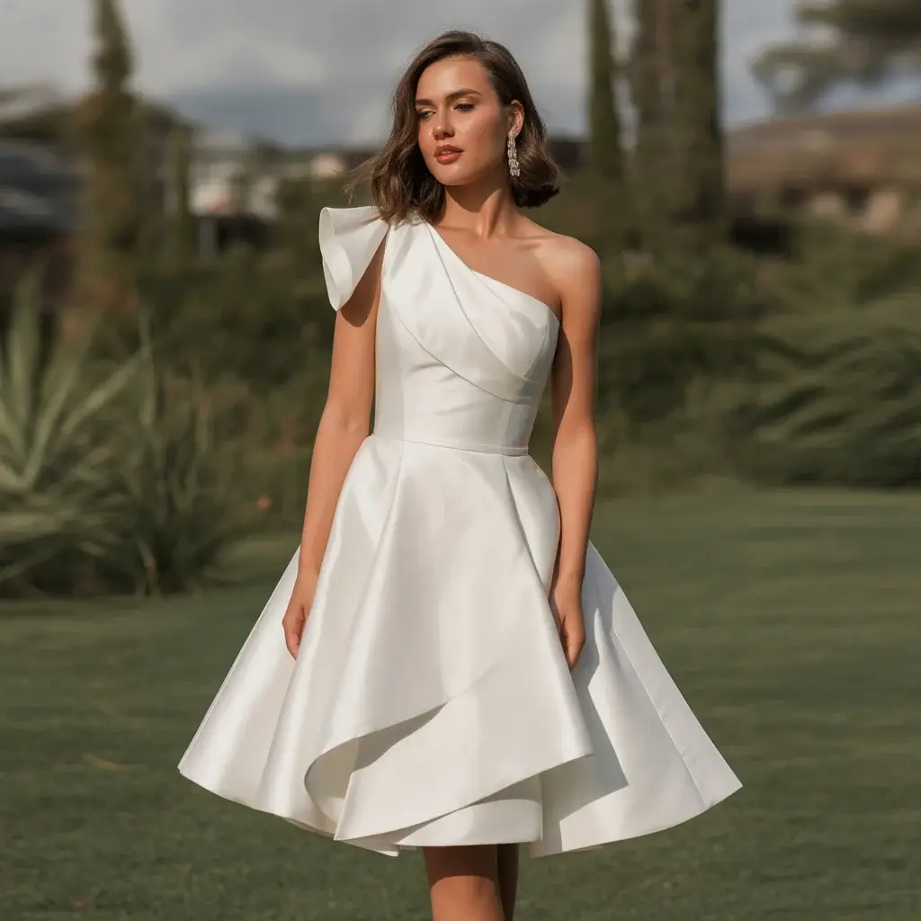 Asymmetrical One-Shoulder with Modern Draping