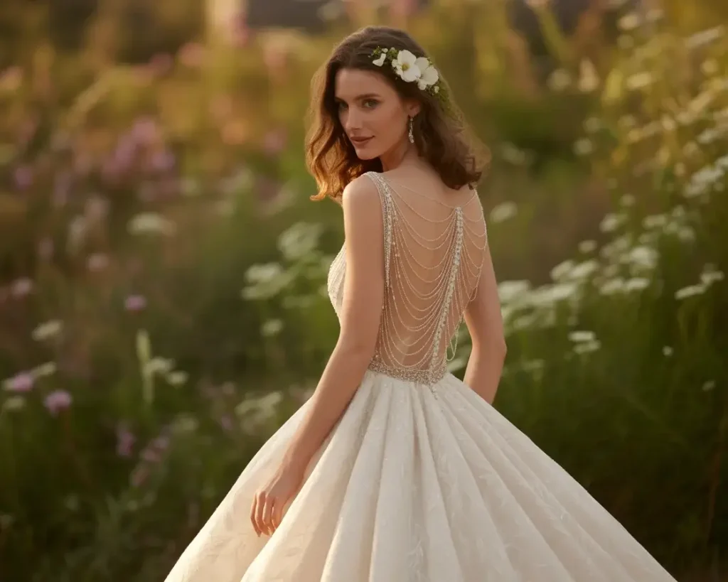 Backless Design with Delicate Chain Details