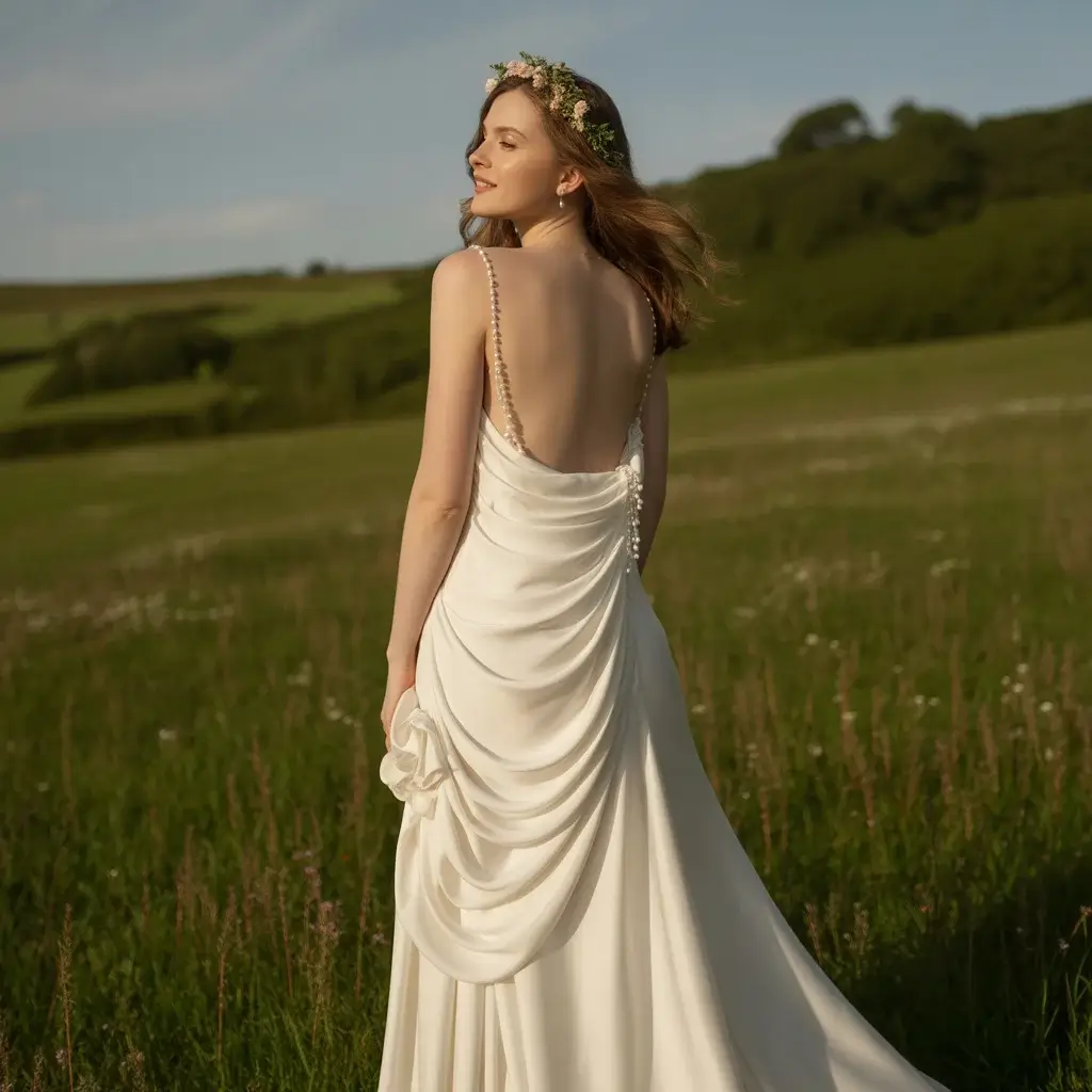 Backless Draped Gown wedding dress