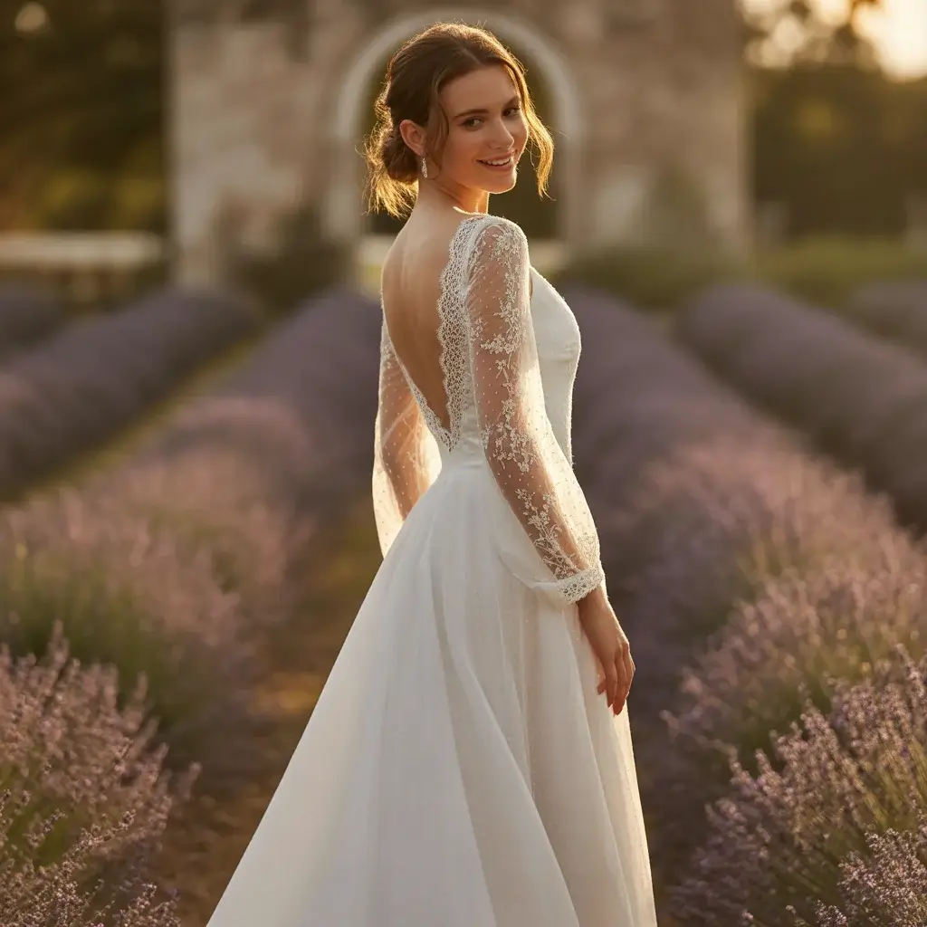 15 Long Sleeve V Neck Wedding Dresses Brides Are Pinning 16 Backless Long Sleeve V Neck Gown