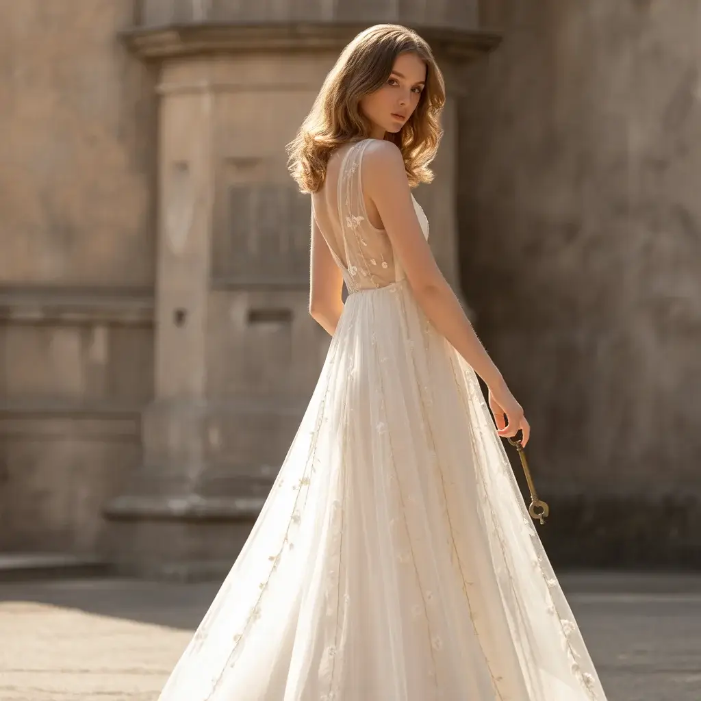 15 See Through Wedding Dresses Trending Now 5 Backless Sheer Panel Dress