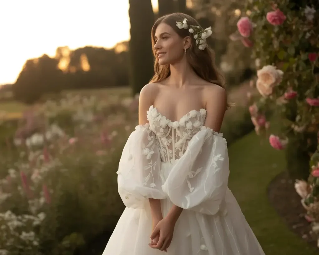 Balloon Sleeve Statement Gown 