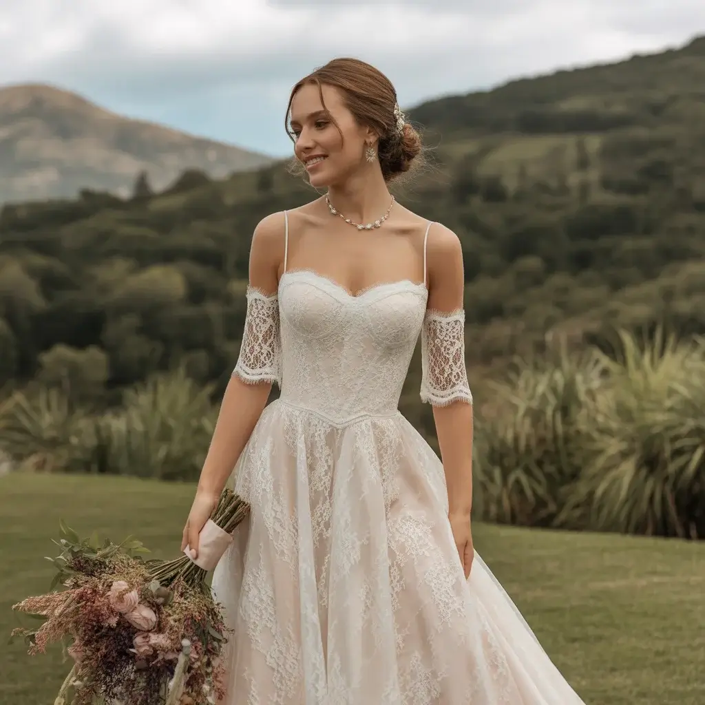 14 Sexy Wedding Dresses Brides Are Saving on Pinterest 7 Basque Waist Lace Fit-and-Flare