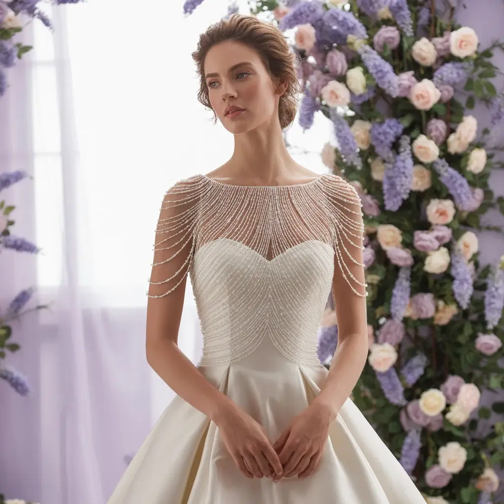 Top 15 Boat Neck Bridal Gowns Trending on Pinterest 6 Beaded Bodice Glamour Dress