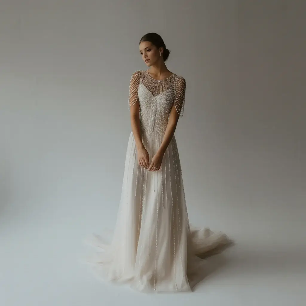 Top 13 Detachable Sleeves for Wedding Dress Ideas Trending on Pinterest 5 Beaded Cap Sleeve Overlays Dress