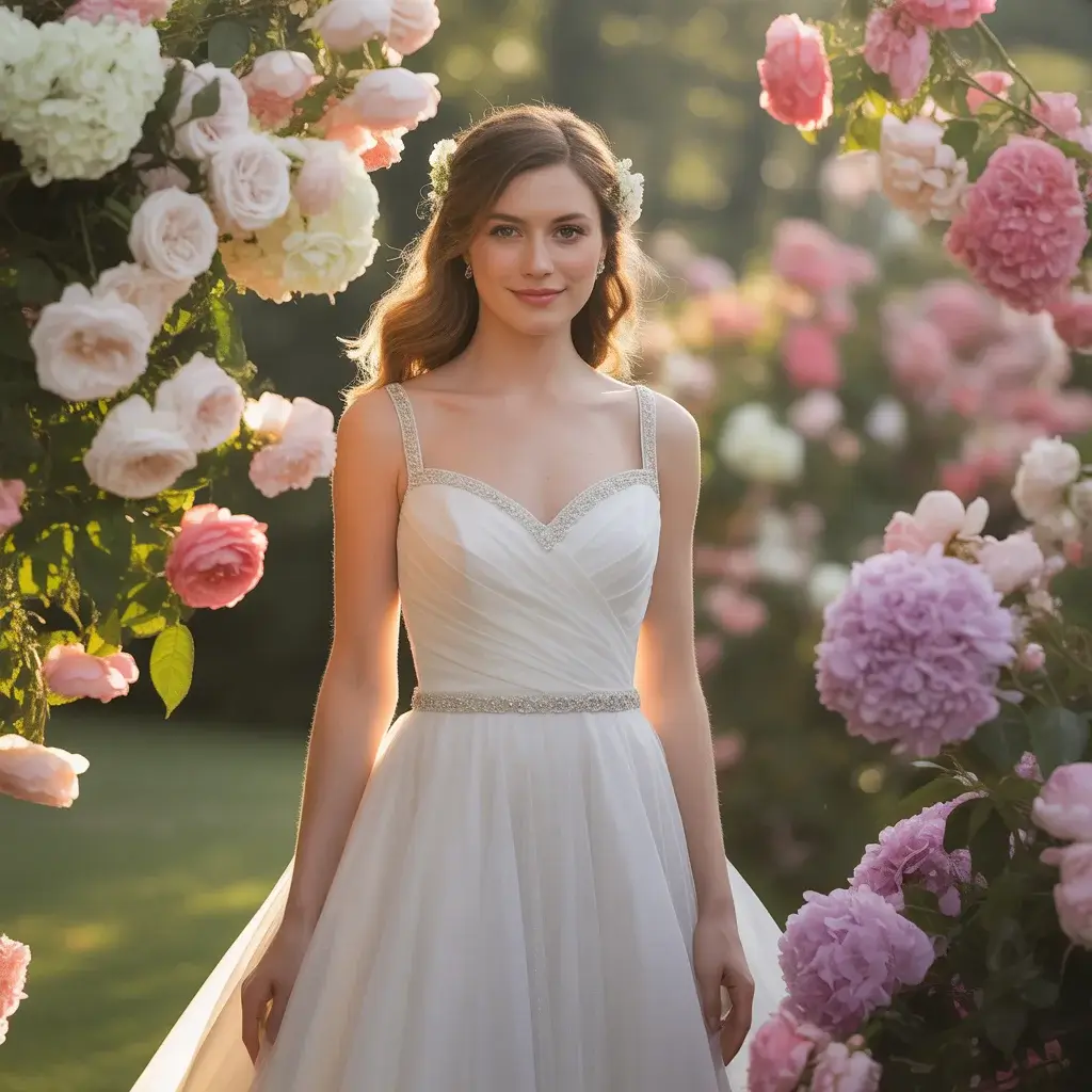 Beaded Sweetheart Neckline A-Line