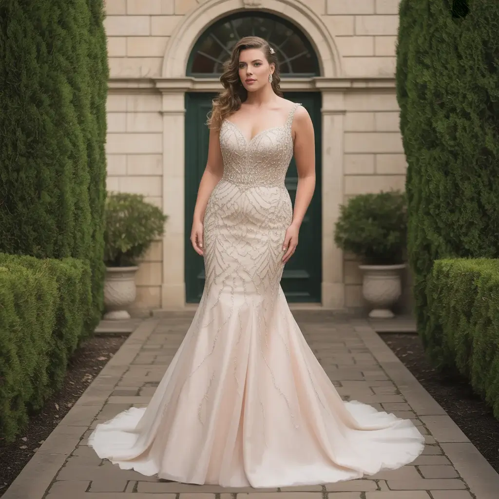 Top 17 Plus Size Mermaid Dresses That Are Trending Right Now 5 Beaded bodice evening elegance mermaid dress plus size.