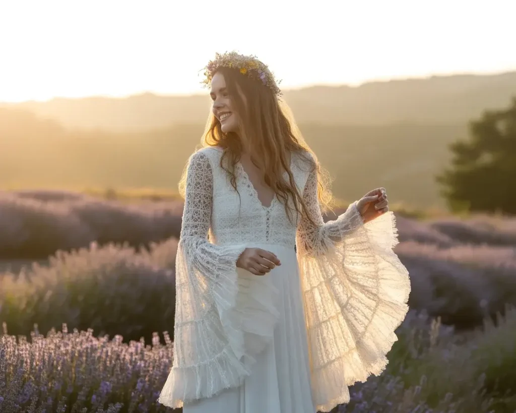 Bell Sleeve Bohemian Goddess Gown