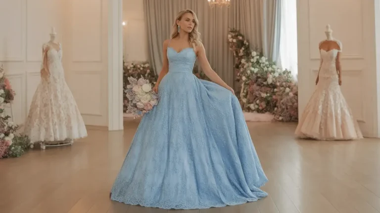 16 Blue Lace Wedding Gowns Brides Are Obsessing Over 14 Blue Lace Wedding Gowns Brides Are Obsessing Over