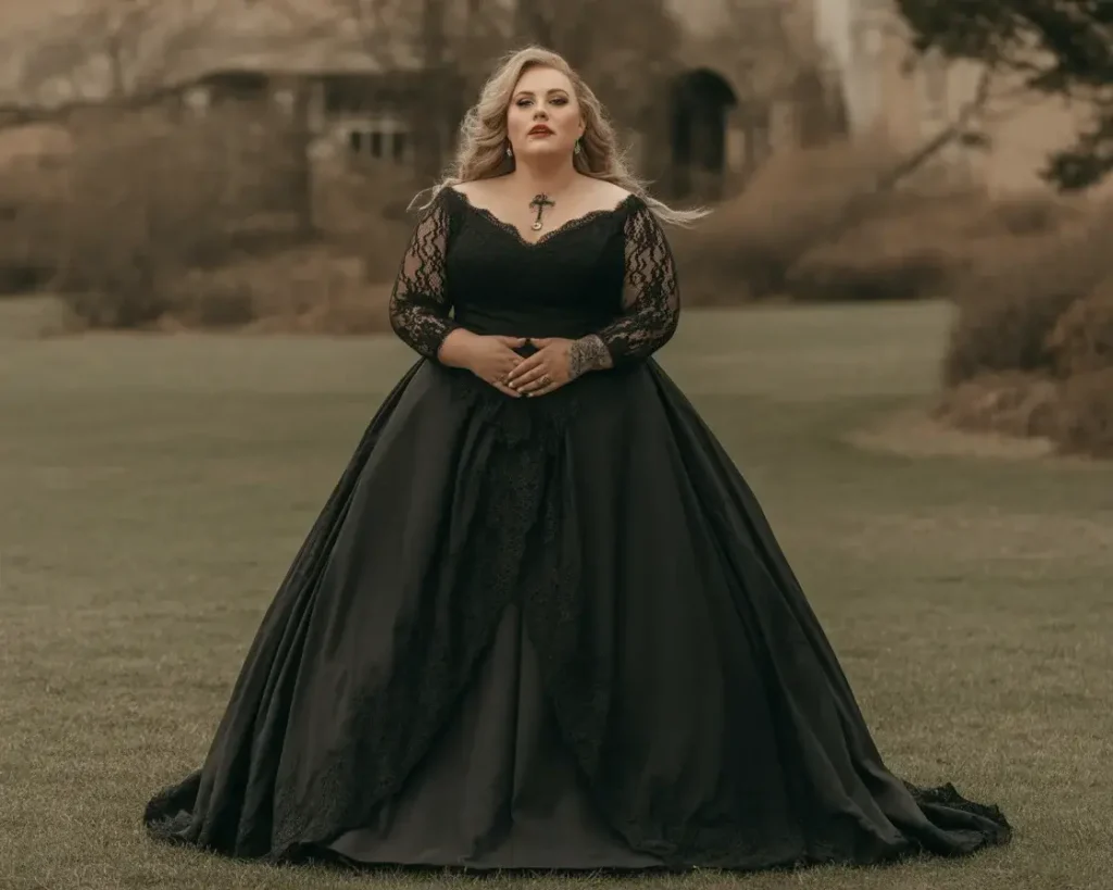 green emerald velvet dress Black Gothic Gwendolyn Medieval Plus Size Gown Custom 2X