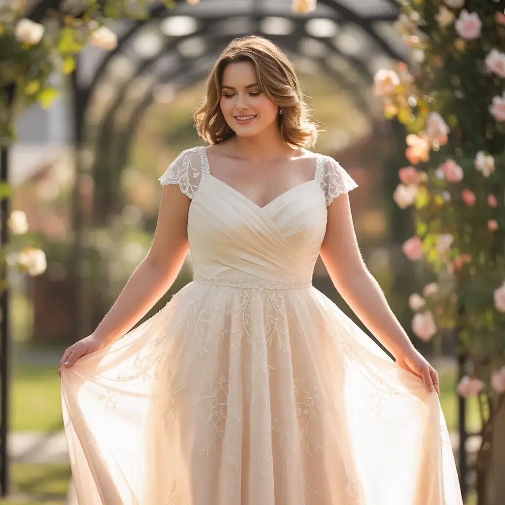 Top 17 Plus Size Mermaid Wedding Dresses Trending on Pinterest 7 Cap Sleeve Romantic Dress