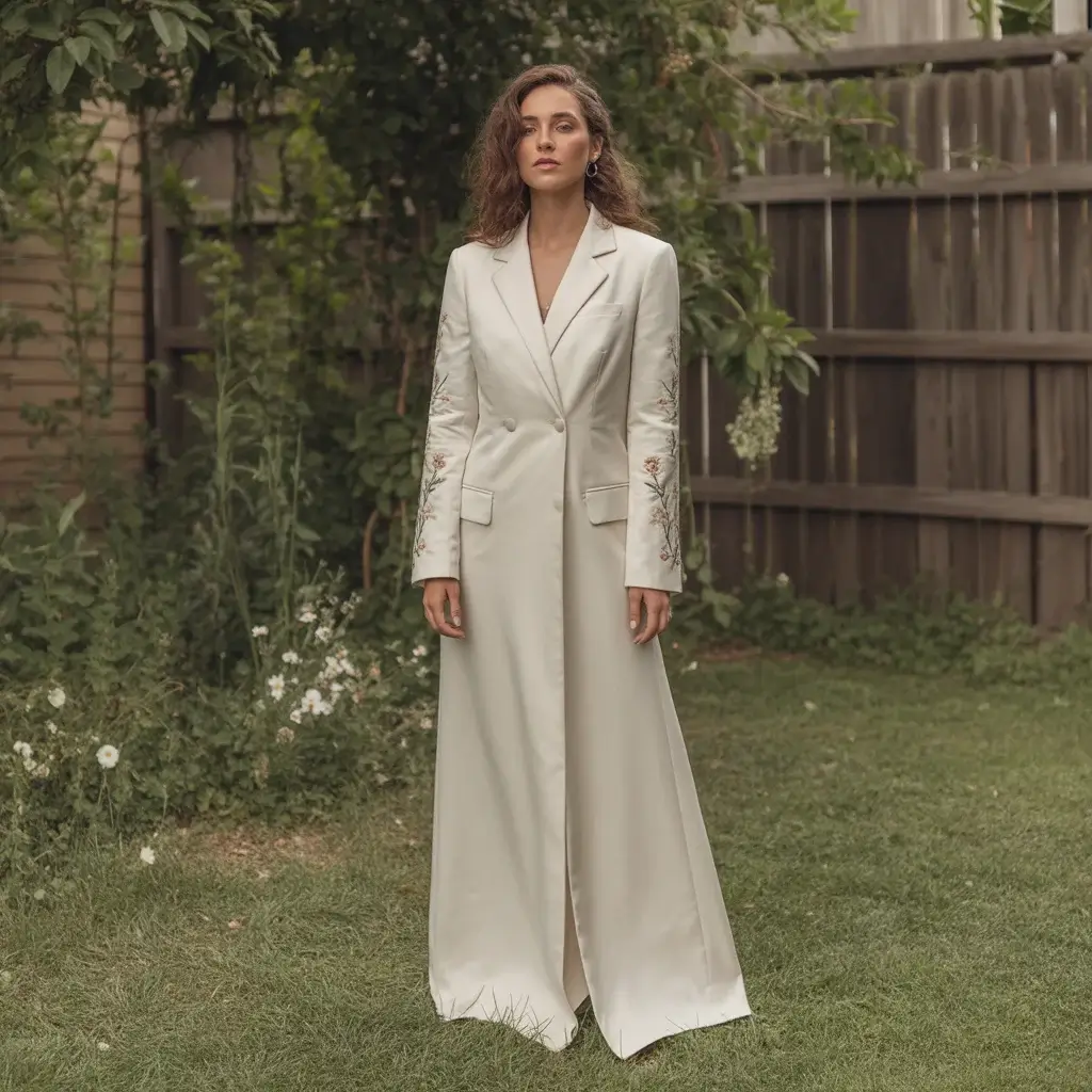Top 15 Backyard Wedding Dresses That Are Pinterest Favourites Right Now 15 Casual blazer dress modern backyard wedding alternative.