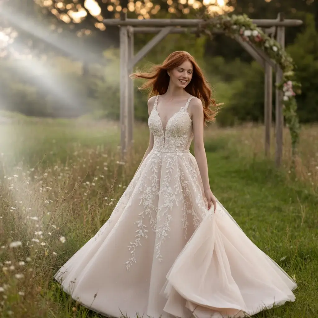 Champagne and White Elegance Dress