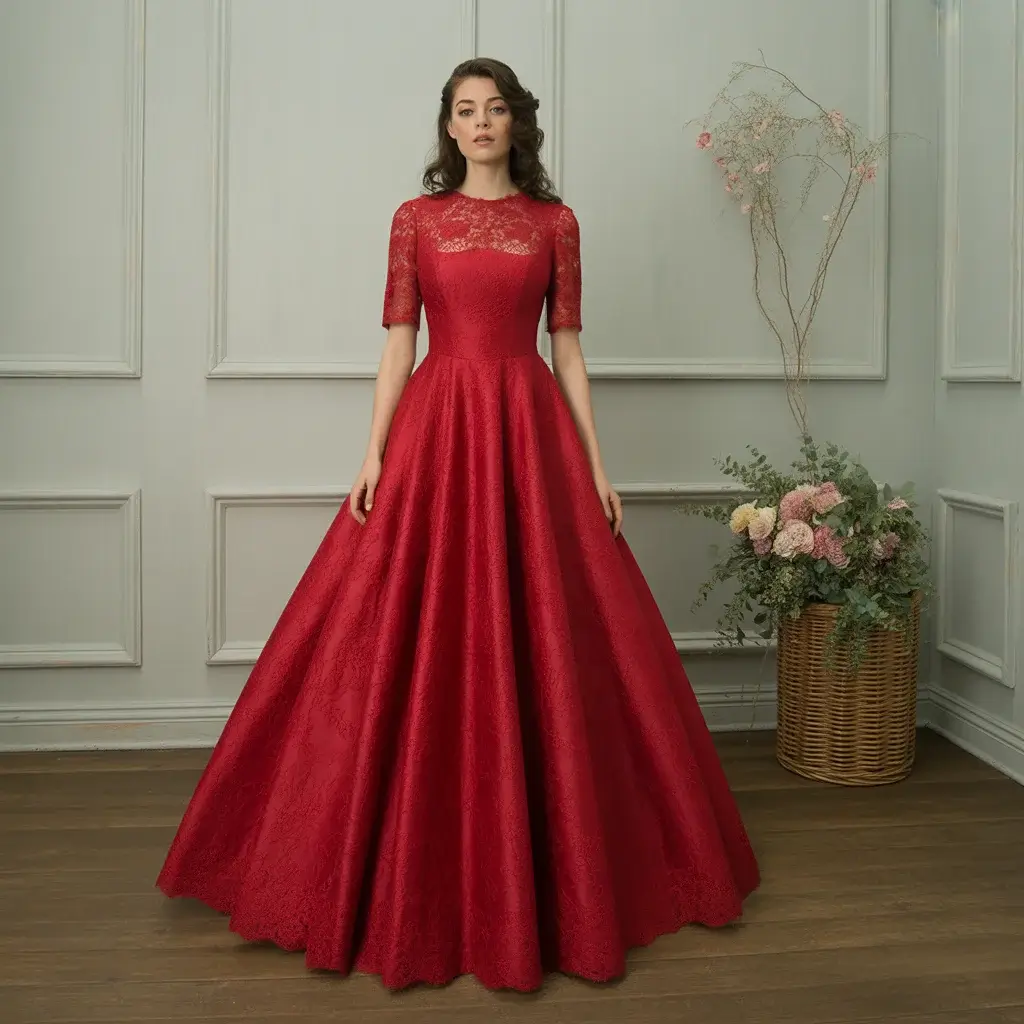Top 19 Red Wedding Dresses That Are Breaking Pinterest Right Now 10 Cherry Red Vintage Inspired Fit And Flare Wedding Dress