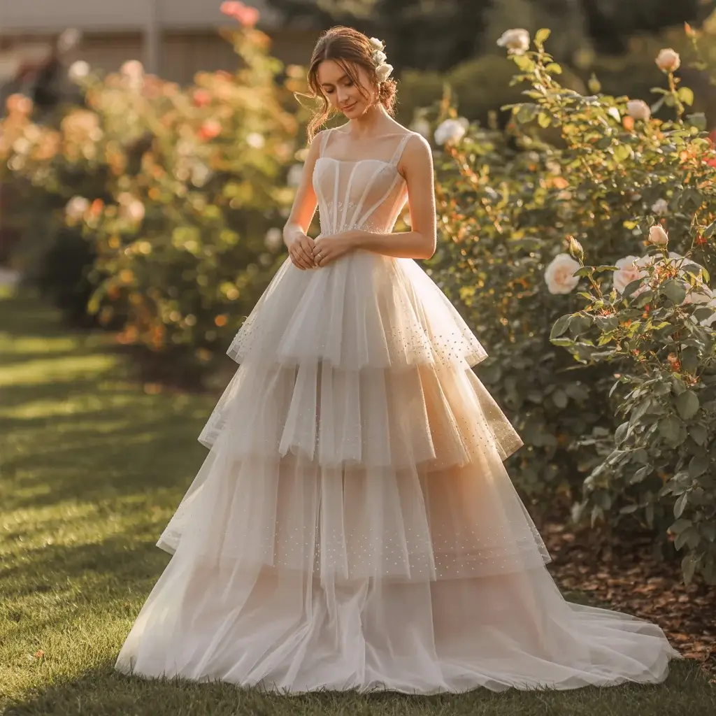 Classic Ballgown Tiered Tulle Dress