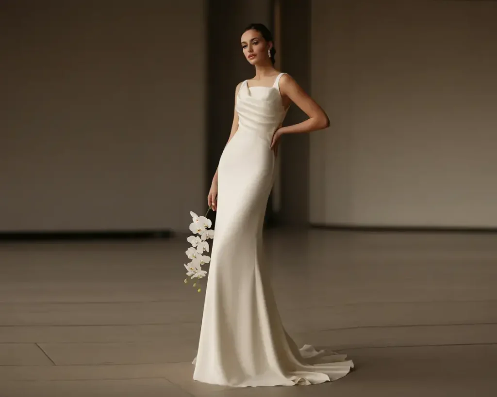 Top 15 Best Wedding Dresses for Your Body Shape 11 Column Dress for Rectangular Shapes