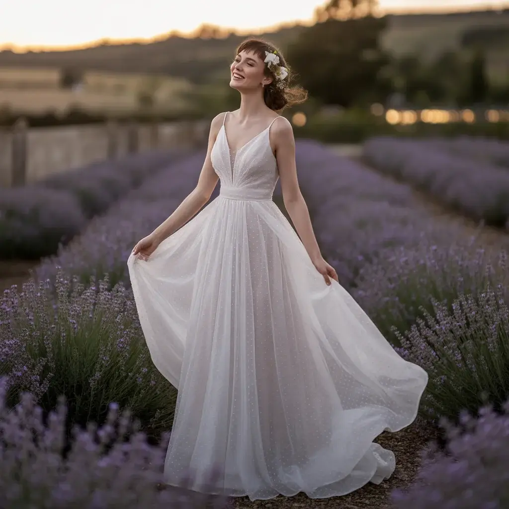 Convertible Dress with Detachable Train Details