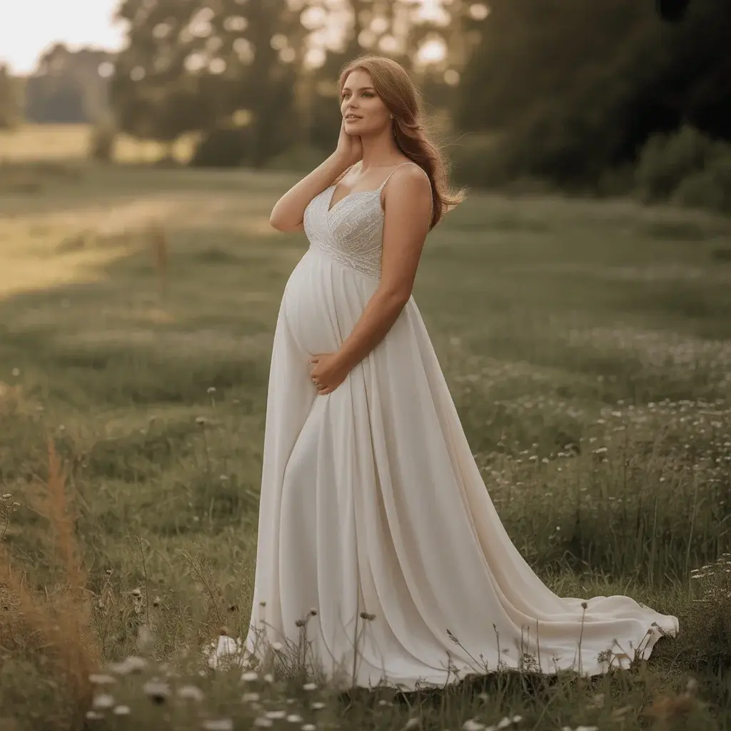 Convertible infinity maternity wedding dress.