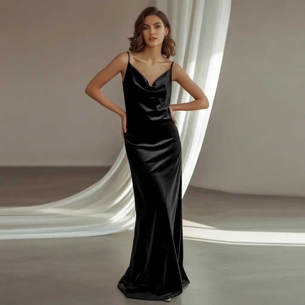 Bridesmaid Dress Cowl Velvet Slip Dress Celebrate DB Studio Velvet Cowl  Neck Spaghetti Strap Dress In