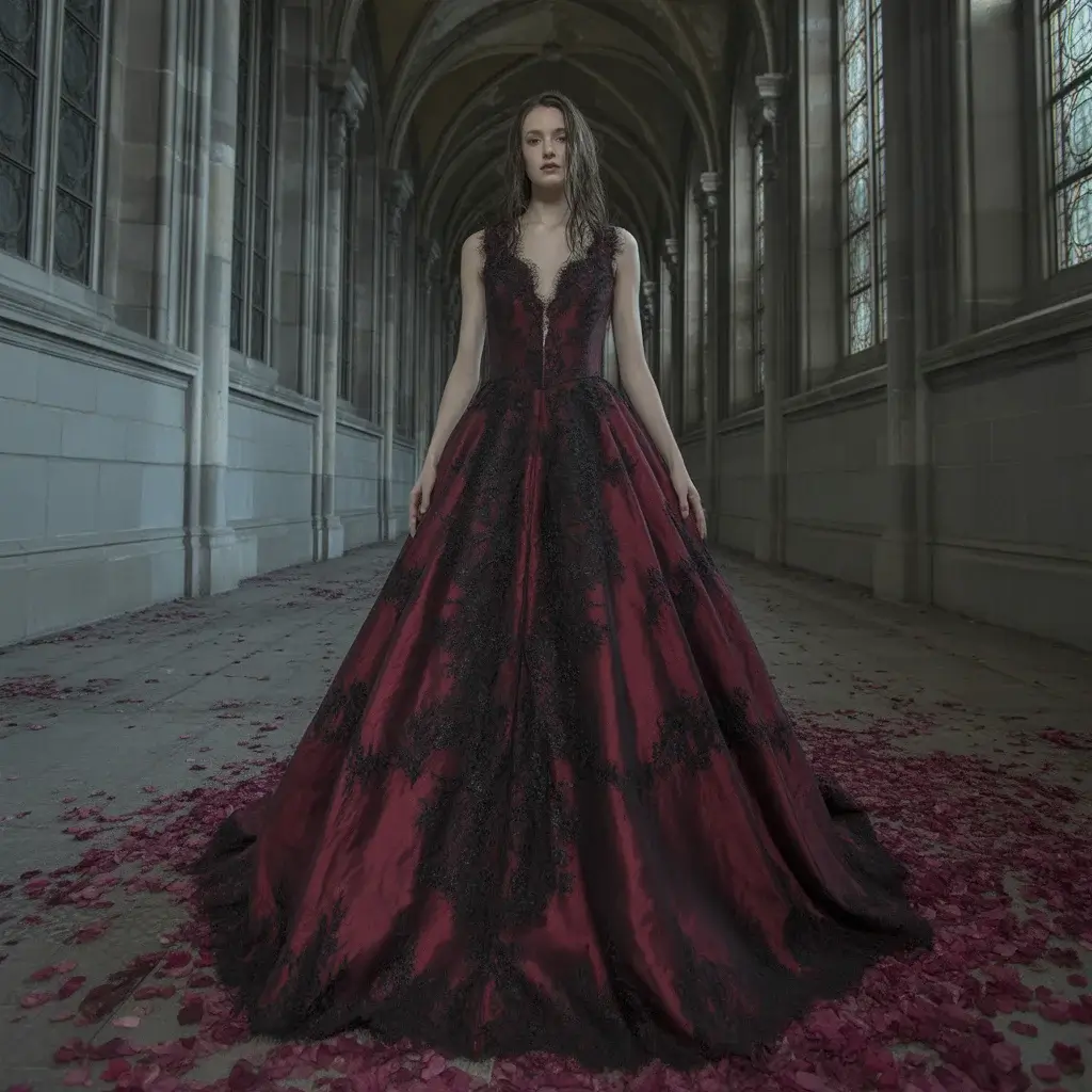 Top 19 Red Wedding Dresses That Are Breaking Pinterest Right Now 15 Dark Red Gothic Inspired Wedding Gown