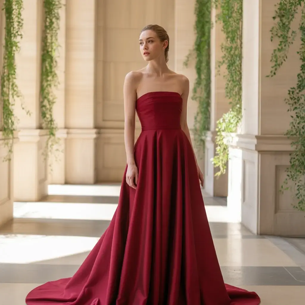 Top 19 Red Wedding Dresses That Are Breaking Pinterest Right Now 11 Deep Crimson Strapless Wedding Gown