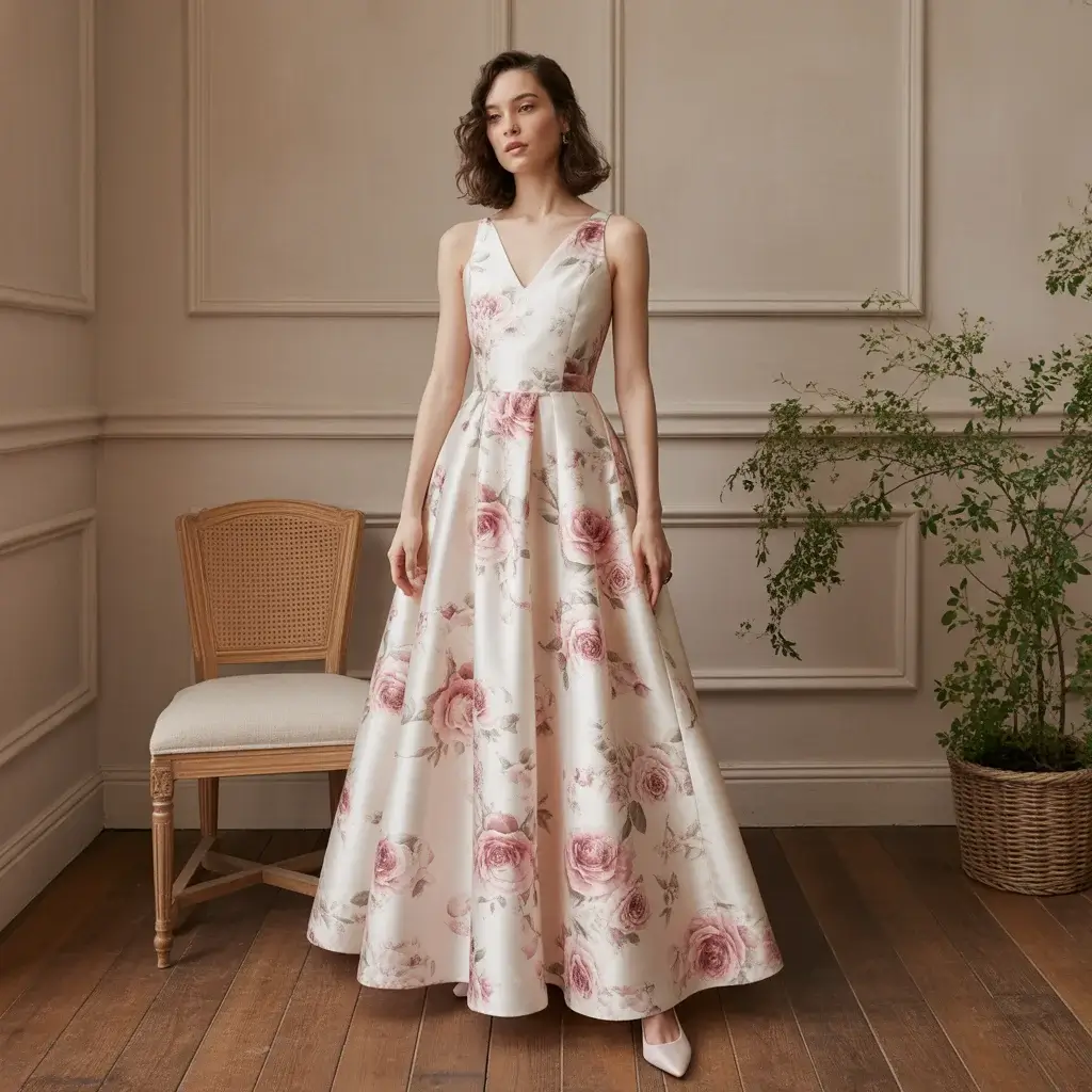 Top 17 Floral Wedding Guest Dresses Making Waves This Season 3 Delicate Rose Print A-Line Dress
