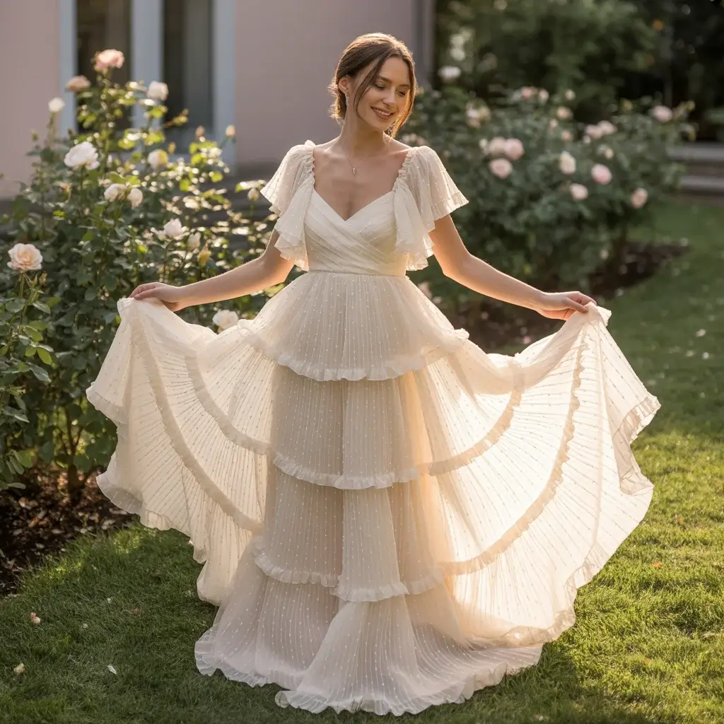 Delicate Tiered Ruffle Design