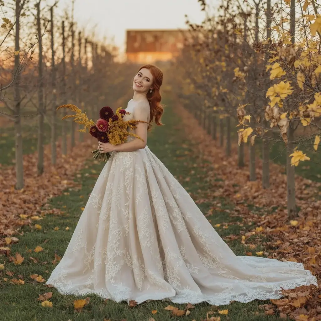Dramatic Ball Gown with Cathedral Train