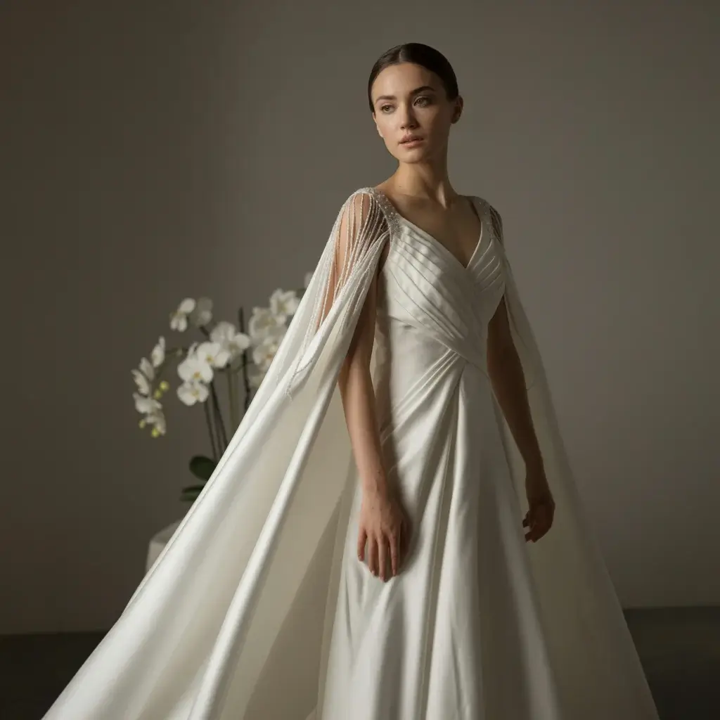 Top 13 Detachable Sleeves for Wedding Dress Ideas Trending on Pinterest 12 Dramatic Cape Sleeves Dress