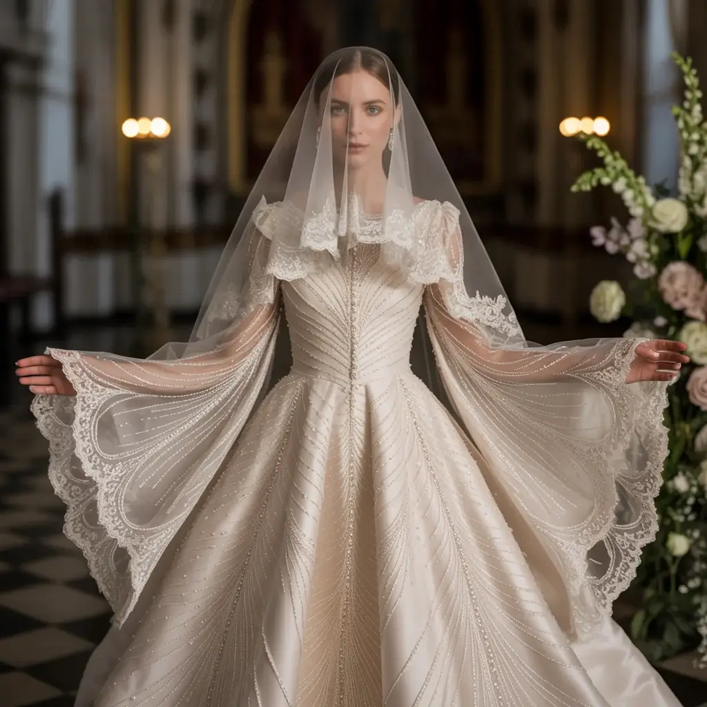 Top 13 Detachable Sleeves for Wedding Dress Ideas Trending on Pinterest 2 Dramatic Cathedral Bell Sleeves Dress