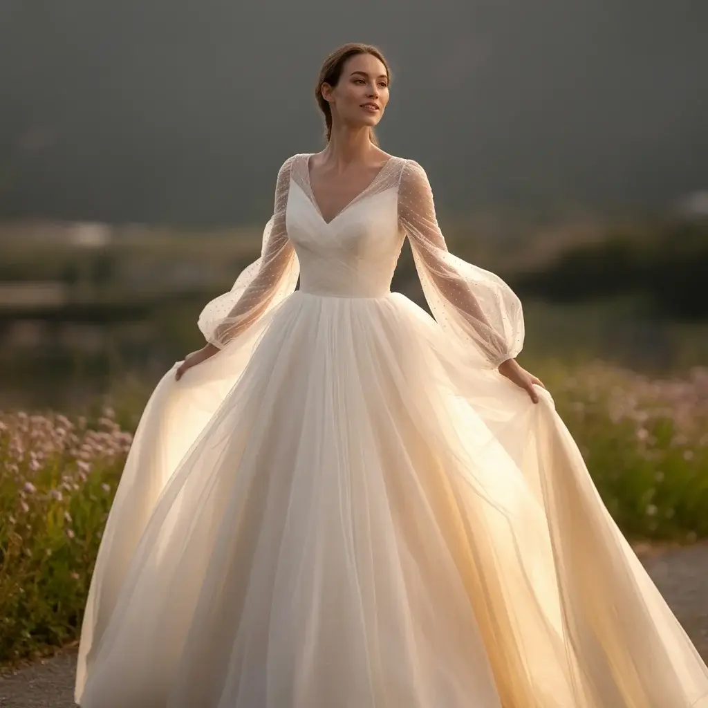 15 Long Sleeve V Neck Wedding Dresses Brides Are Pinning 6 Dramatic Sleeve Long Sleeve V Neck Ball Gown