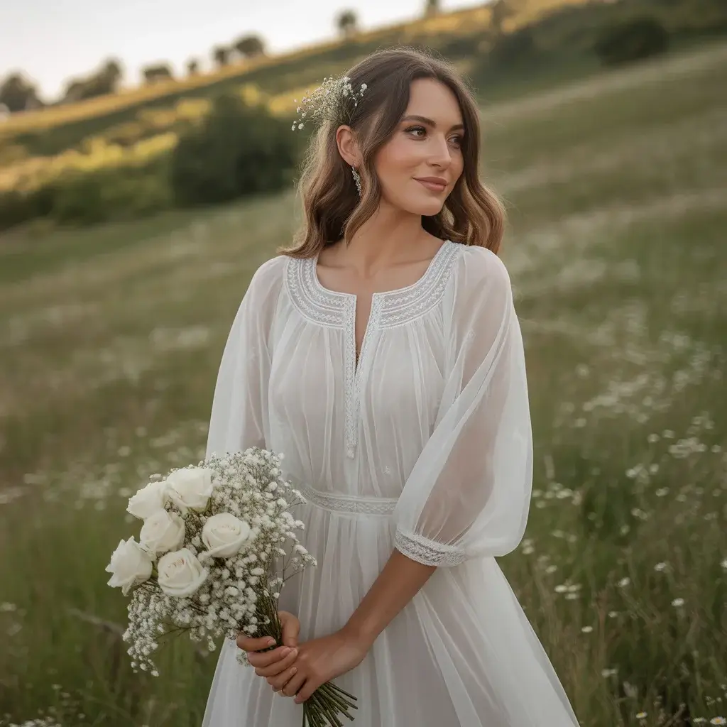 Top 13 White Engagement Party Dresses Brides Are Saving Right Now 3 Drop-Waist Tulle Dress