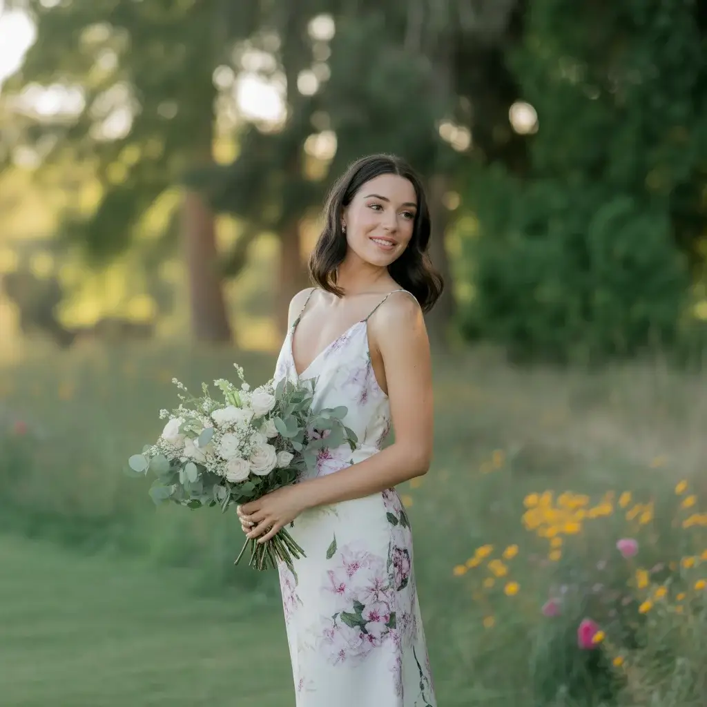 Elegant Orchid Print Column Dress