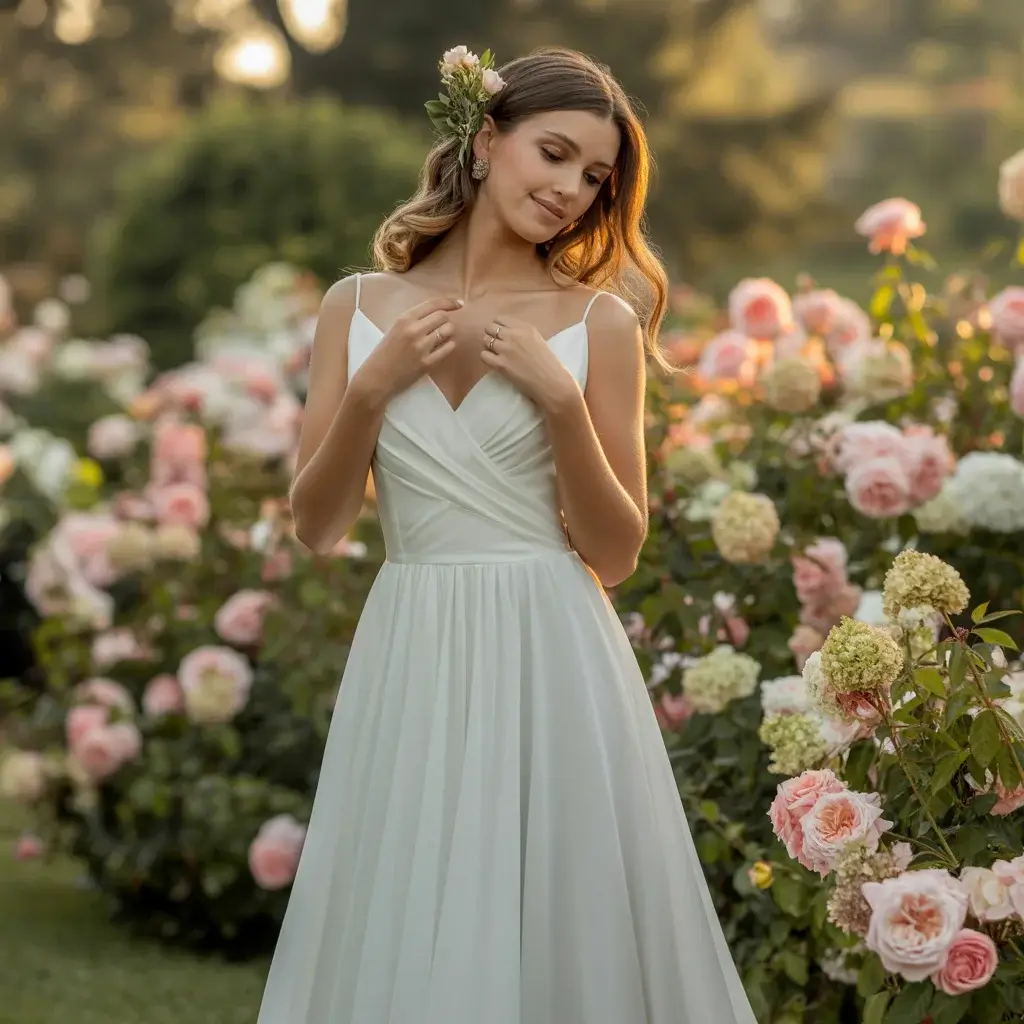 Top 13 Plus Size Wedding Dresses to Hide Stomach That Brides Are Pinning Right Now 1 Empire Waist Chiffon A-Line Gown