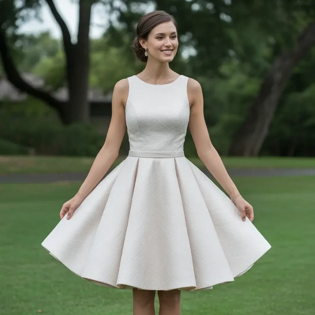 Fit-and-Flare with Textured Fabric
