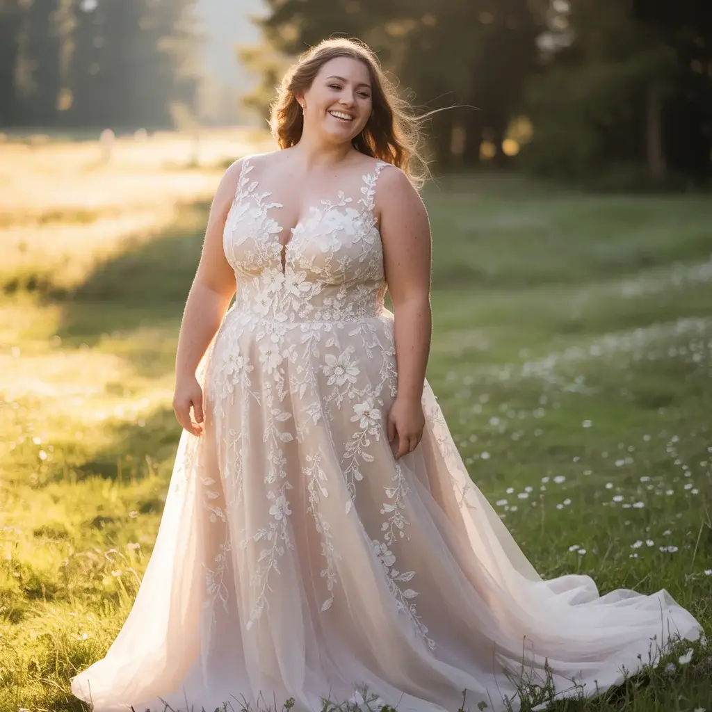 Top 17 Plus Size Mermaid Wedding Dresses Trending on Pinterest 9 Floral Appliqué Garden Dress